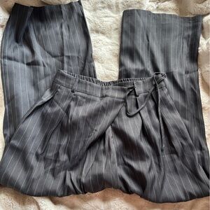 Pinstripe Dress Pants - Charcoal Gray